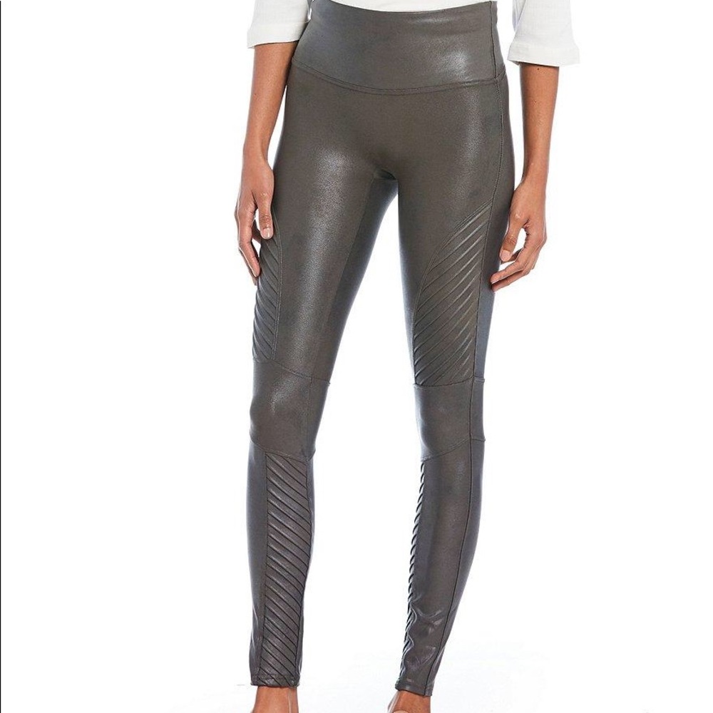 Spanx Gunmetal Moto Leggings
